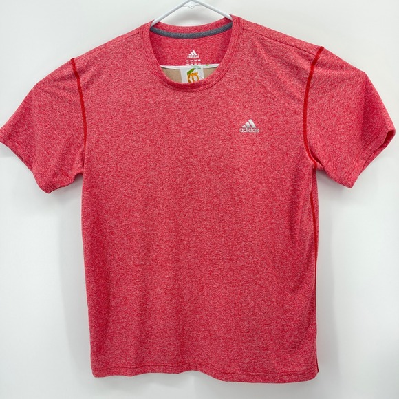 Adidas T-Shirt Men XL Red Heathered Polyester Climalite Performance Tee - Picture 4 of 8